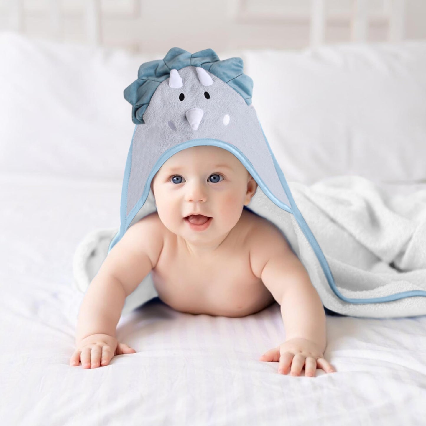 Mother's Choice Baby Hooded Towel - Large 33x33 Inch, 100% Cotton, Ultra-Soft & Absorbent Bath Towel for Newborns, Infants, Boys & Girls (Butterfly)