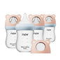 Natural Glass Baby Bottle for Breastfeeding Babies, 5.4oz Anti-Colic Baby Bottle with Natural Response Nipple(S), Clear, Wide Neck, 2 Pack, 1 Months+