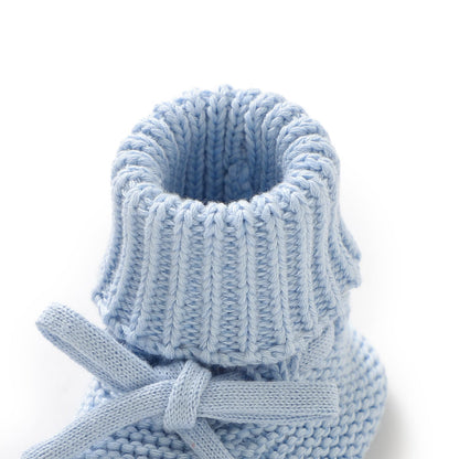 Hadetoto Baby Booties Newborn First Walkers Cozy Shoes Warm Knit Soft Booties for Toddler Infant Boy Girl