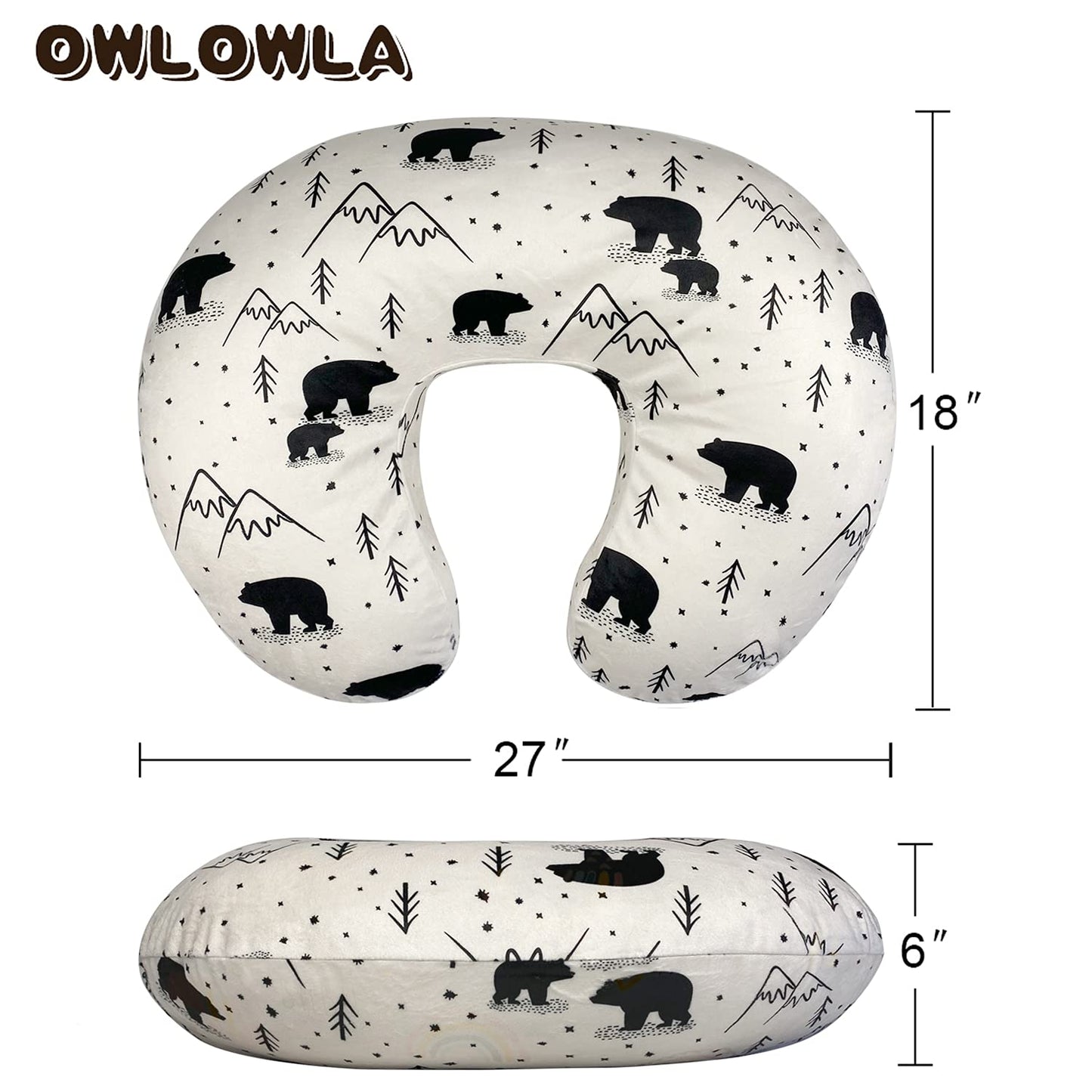 OWLOWLA Nursing Pillow Cover, Breastfeeding Pillow Slipcover Fits Nursing Pillow for Baby Boy Girl(Blush Pink)