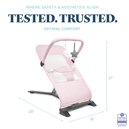 Baby Delight Alpine Deluxe Portable Bouncer, Infant, 0-6 Months, 100% GOTS Certified Cotton Fabrics, Organic Oat