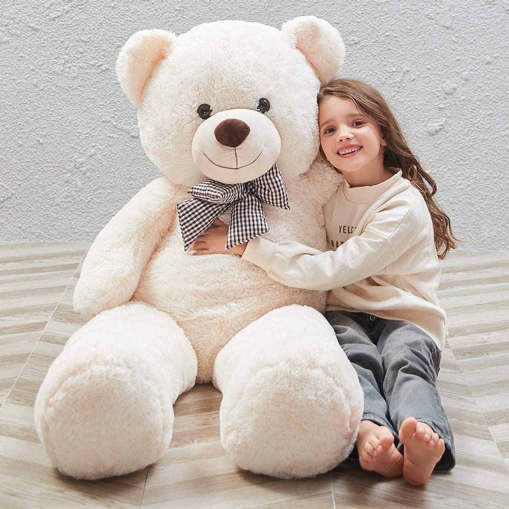 MaoGoLan Giant Big Teddy Bear 4 Feet 47 inch Life Size Tan Plush Bear Brown Stuffed Animal for Children Boyfriend