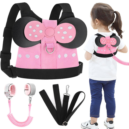 Accmor Toddler Leash Harness, Child Harness Baby Leash + Anti-Lost Wrist Link, Cute Kids Harness with Walking Strap Tether Belt for 1-5 Years Boys and Girls to Zoo or Mall