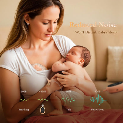 Wearable Hands Free Breast Pump D6, Portable Breastfeeding Pumps with 3 Modes & 9 Levels, Strong Suction Discreet Low Noise Electric Breast Milk Pump, 15-25mm Double-Sealed Flange