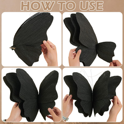 SUNBEAUTY Butterfly Party Decorations, 3D Paper Butterfly Decoration, Hanging Paper Butterfly for Baby Shower Decorations Girls, Women, Paper Flowers for Wall Decoration, Set of 4