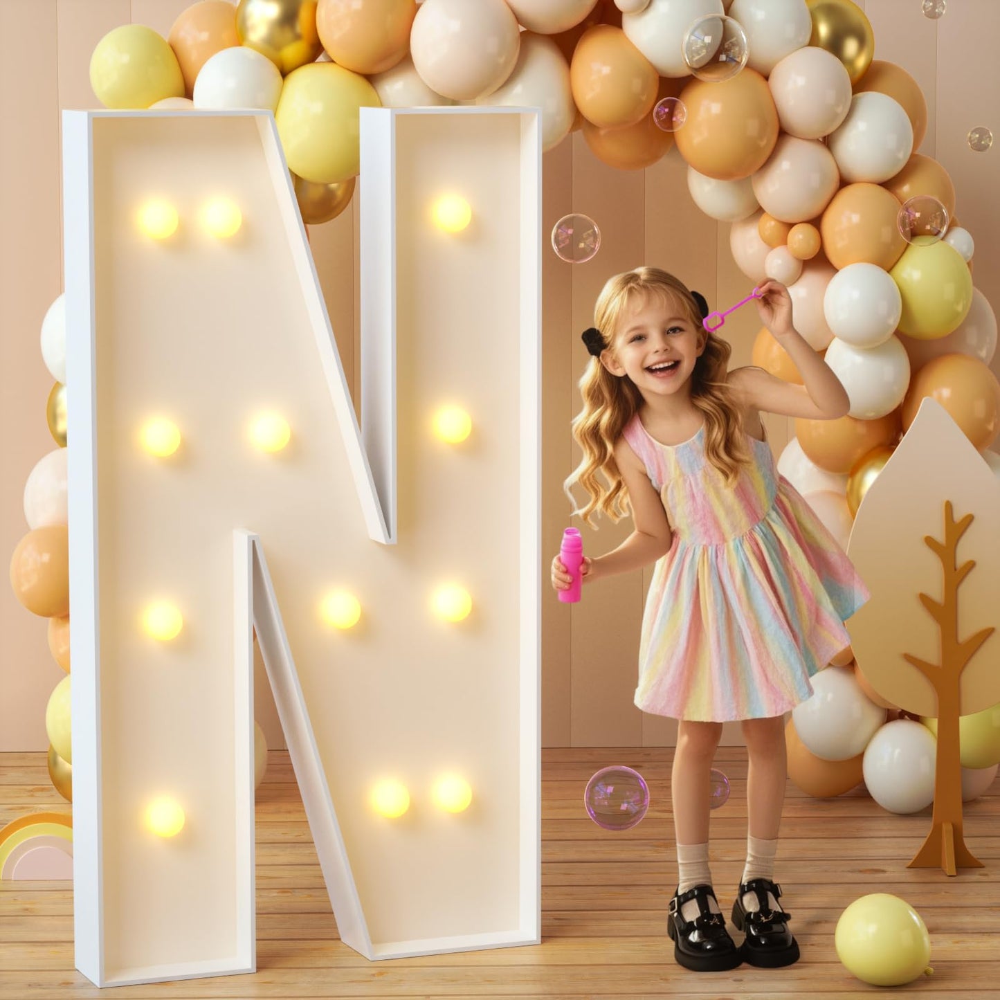 imprsv Marquee Light Up Letters, 3FT Mosaic Letters with Light for Baby Shower Graduation Party Decor, Large A for Engagement Wedding Party Decorations (Need to Assemble)