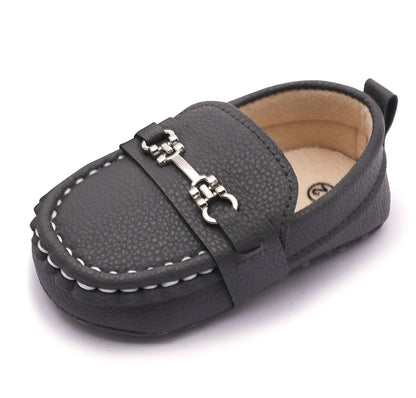 LONSOEN Baby Girls Boys Loafers Prewalker Dress Crib Shoes