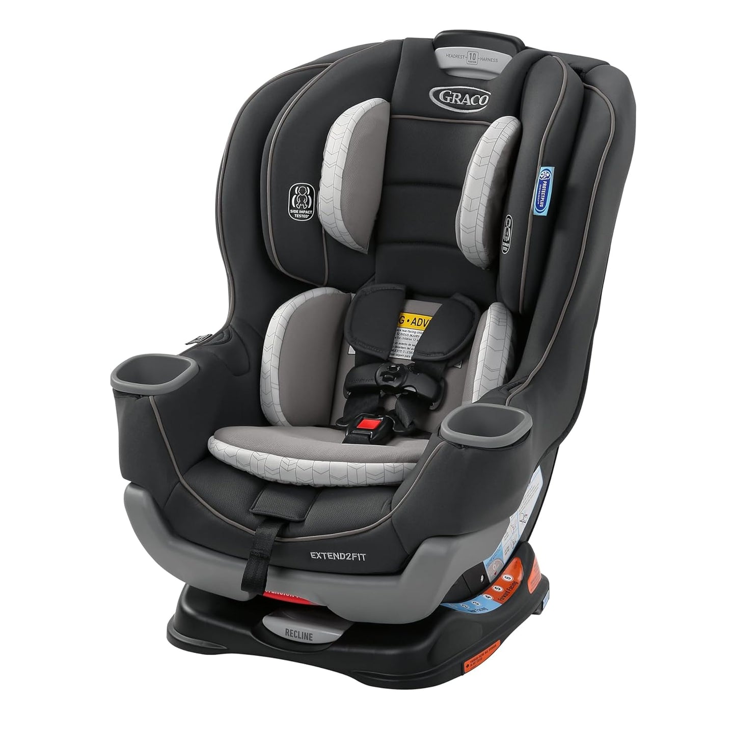 Graco Extend2Fit Convertible Baby Car Seat, Rear and Forward Facing, Adjustable Extension Panel for Extra Legroom, Gotham