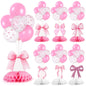 4 Sets Balloon Stand Kit for Table Bear Baby Shower Tables Centerpieces with Balloon Boy Baby Shower Decorations for Bear Theme Gender Reveal Birthday Party Table Decorations Supplies (Brown Bear, 4)