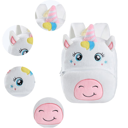 MICHLEY Toddler Backpack Plush Animal SchoolBag Cartoon Girls Travel Bag Mini Baby Daypack for Kids Kindergarten Pre School Bags, Cow