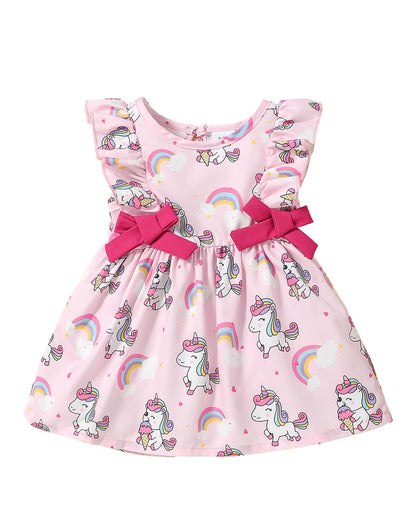 Mioglrie Baby Girl Dress Summer Girl Clothes Infant Outfits Ruffle Sleeveless Sundress Playwear Cute Dresses for Girls