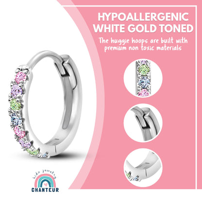 Chanteur Hypoallergenic Huggie Earrings for Girls & Women - Small Hoop Design, Perfect for Teens & Kids