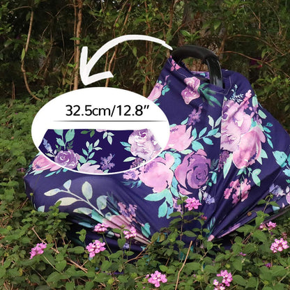 Nursing Cover Breastfeeding, Multi-use Baby CarSeat Cover Girls, Infant Stroller Car Seat Cover, Stretchy Carseat Canopy, Soft Breathable, Peony