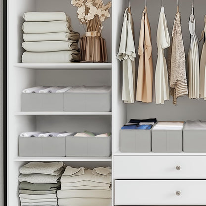 Criusia Drawer Organizer Clothes, 10 Pack Dresser Organizer for Baby Clothes, Underwear, Sock- Foldable Closet Organization and Storage Dividers Bins for Nursery, Bedroom (Beige)