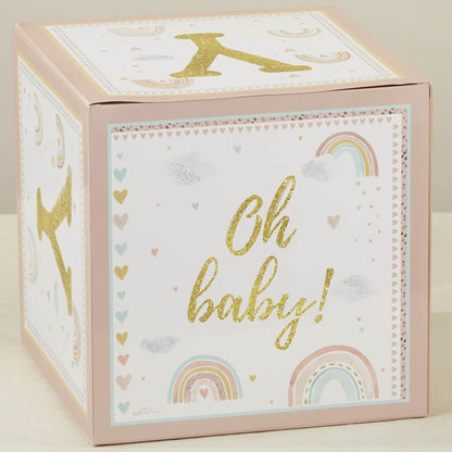 Kate Aspen Woodland Baby Shower Boxes with Letters for Baby Shower Gender Reveal Decorations Photo Prop & Forest Animal Nursery Decor (Set of 4 Blocks Spells Baby)