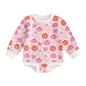 Easter Newborn Baby Girl Clothes Fuzzy Bunny Embroidery Romper Sweatshirt Bubble Jumpsuit Toddler Baby Girl Outfit