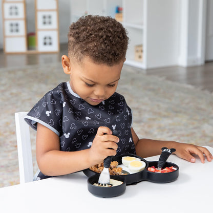 Bumkins Disney Baby Utensils Set, Chewtensils Silicone Spoons for Dipping, Self-Feeding, Baby Led Weaning, Trainer Learning, First Stage Eating, Soft Fork and Spoon, Babies 6 Months, Minnie Mouse