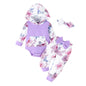 Newborn Infant Baby Girl Clothes 0-3-6-9-12-18 Months Outfits Sets Romper + Pants + Bow Headband for Girls