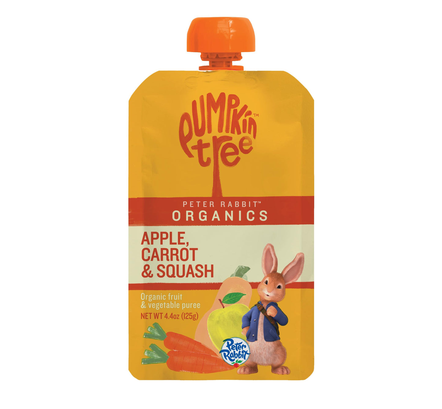 Peter Rabbit Organics Fruit Vegetable, Squeezable Pouches, 4 Ounce (Pack of 18)