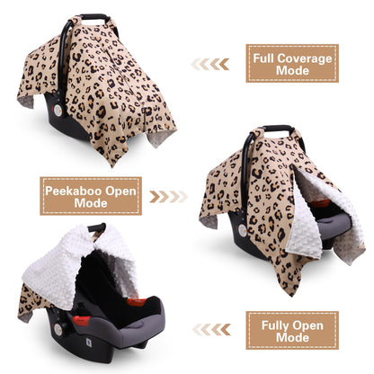 Rquite Car Seat Cover Baby, Carseat Covers Baby Boy, Minky Infant Car Seat Cover Winter, Peekaboo Opening Car Seat Canopy, Multi-use Baby Carrier, Stroller, Nursing Cover, Minky Blanket, Dinosaur