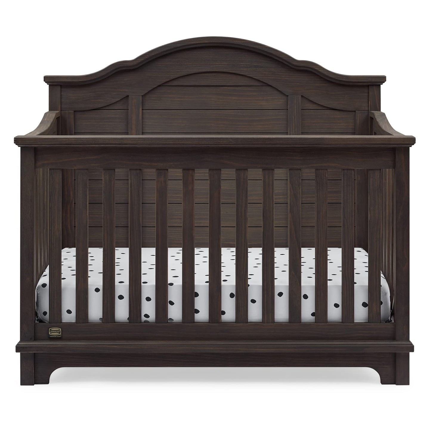 Delta Children Simmons Kids Asher 6-in-1 Convertible Crib with Toddler Rail, Aged Oak