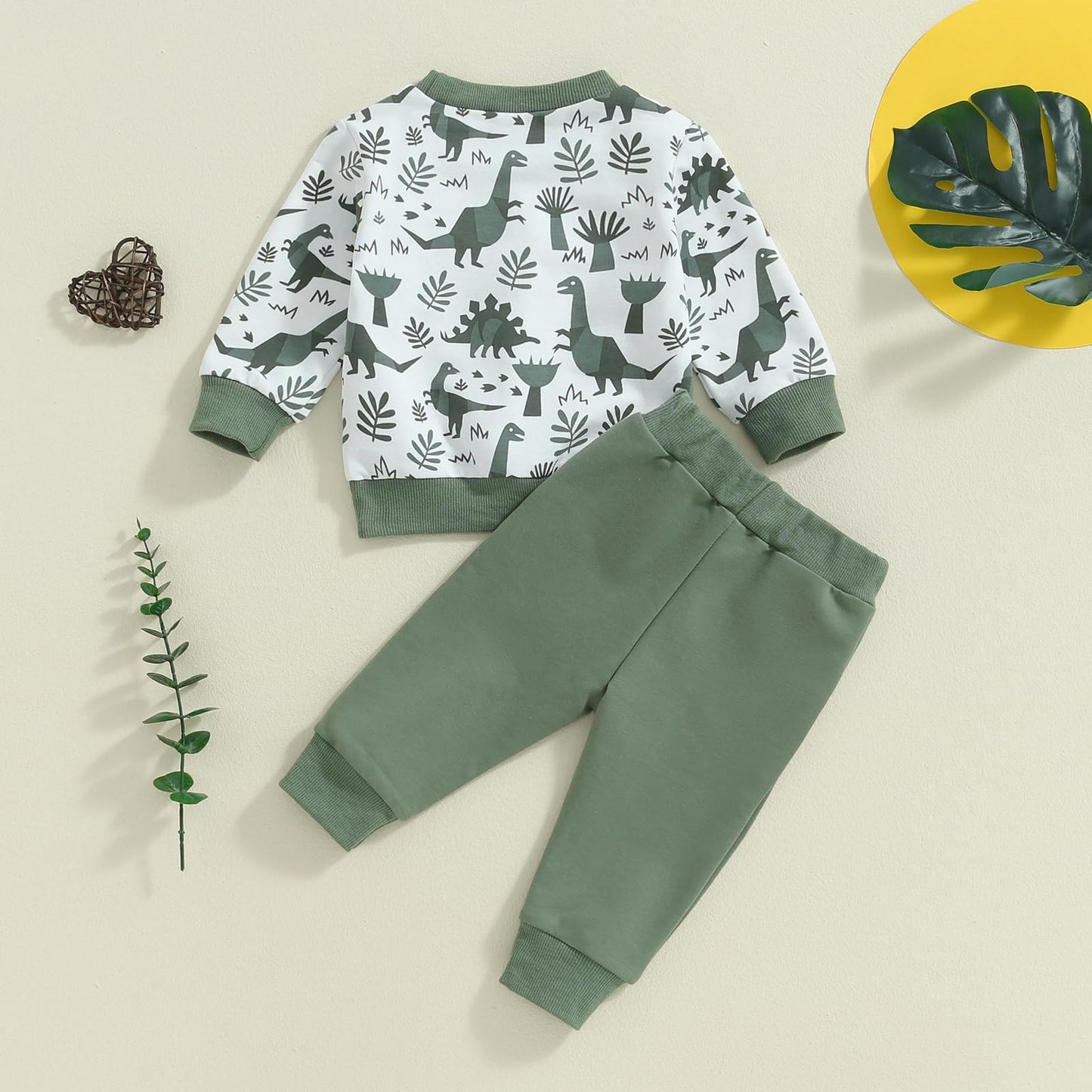 MA&BABY Toddler Boys Clothes Dinosaur Print 6 12 18 24 Months 3T 4T Outfits Long Sleeve Pullover Jogger Pant 2PC Sets