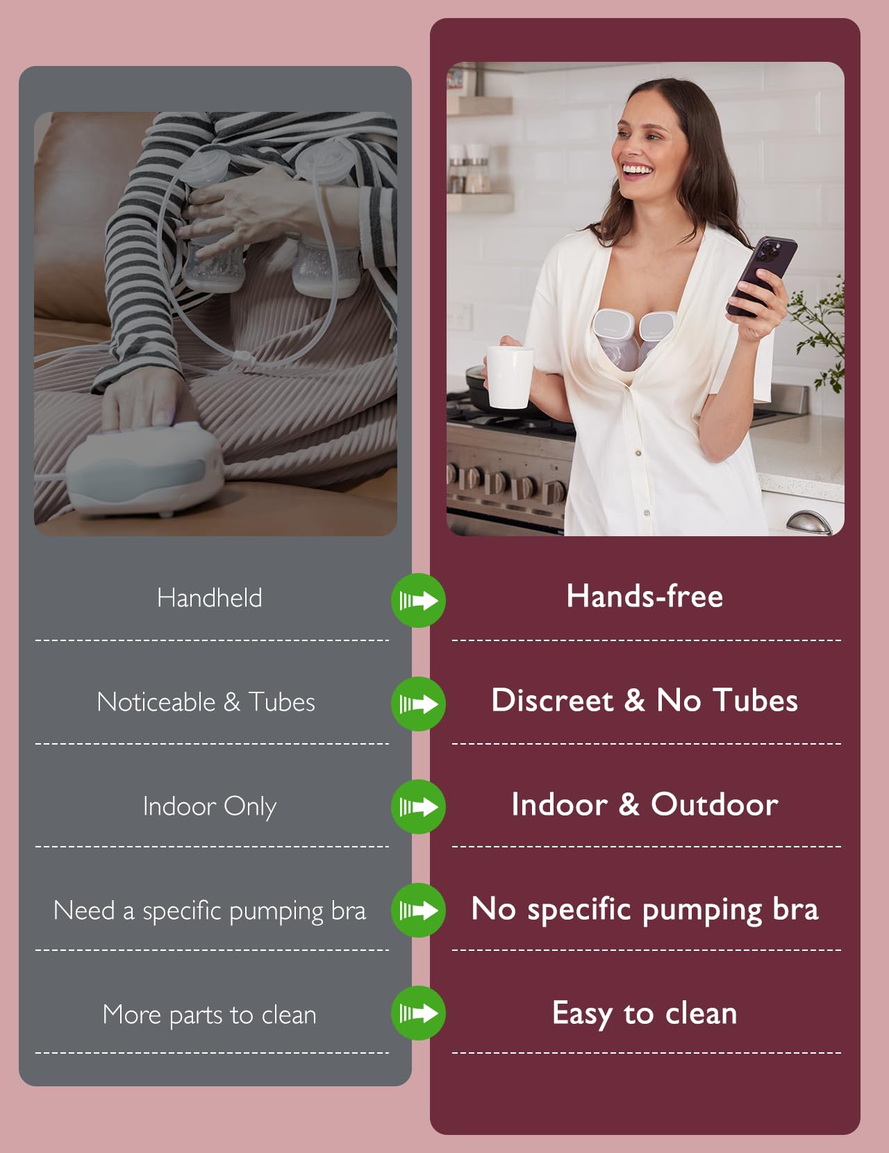 Momcozy S9 Pro Upgraded Wearable Breast Pump, Hands-Free Design with Extended Battery Life & LED Display, Double Electric Portable Pump with 2 Modes & 9 Levels, 24mm, 2-Pack, Gray