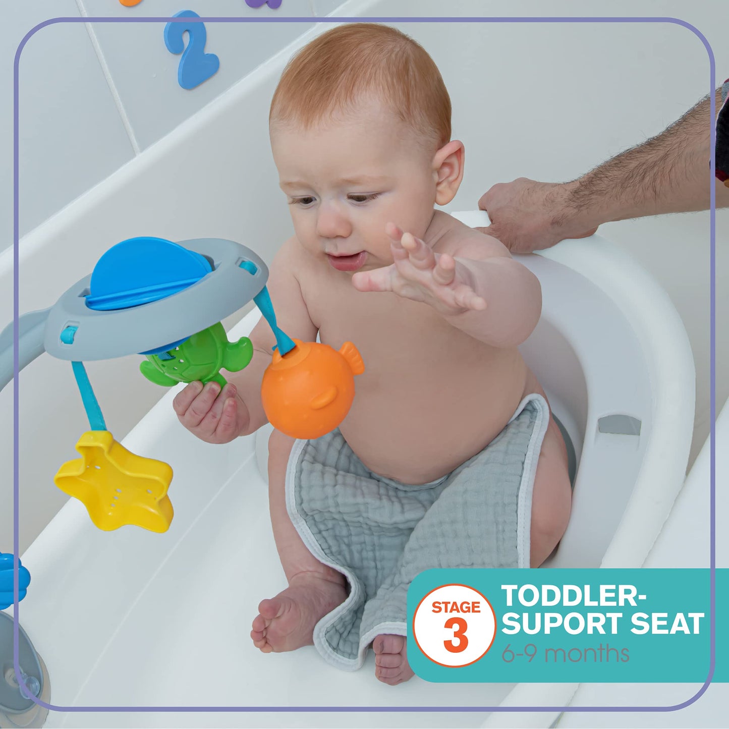 Ingenuity Room to Soak 4-in-1 Baby Bath Tub, Newborn to Toddler, Adjustable Full Coverage Sling, Supportive Seat, Includes 2 Pour & Rinse Cups, Easy Release Drain Plug, 0M+