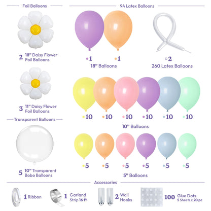 HOUSE OF PARTY 140PCS Pastel Rainbow Balloon Arch Garland Kit - Balloon Arch Kit-Birthday Balloons, Globos para Decoracion de Fiestas | Ideal for valentines day Baby Shower Party Decorations