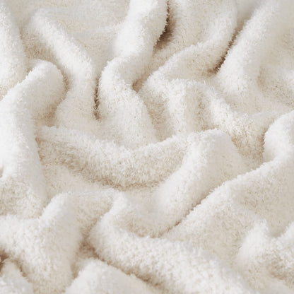 CYMULA Kids Blanket for Boys Girls 30x40 inches, Soft Cozy Fuzzy Swaddle Throw Blanket for Crib Stroller, White