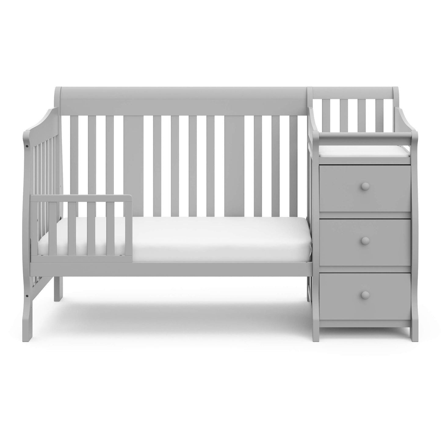 Storkcraft Portofino 5-in-1 Convertible Crib and Changer (Espresso) – Crib and Changing -Table Combo with 3 Drawers, Includes Baby Changing Pad, Converts to Full-Size Bed