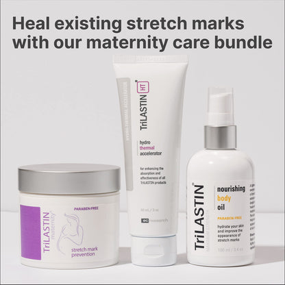 TriLASTIN Maternity Stretch Mark Prevention Cream - Paraben-Free, Hypoallergenic, and Safe for Pregnancy - Stretch Mark Formula for Pregnant Women - 4 Oz Belly Cream for Pregnant Women