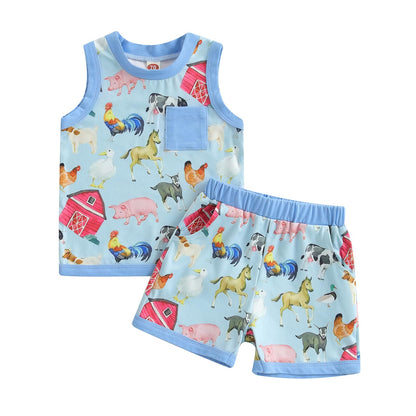 Baby Boy Summer Clothes Striped Tank Tops Camisoles and Shorts Newborn Boys Spring Summer Outfit