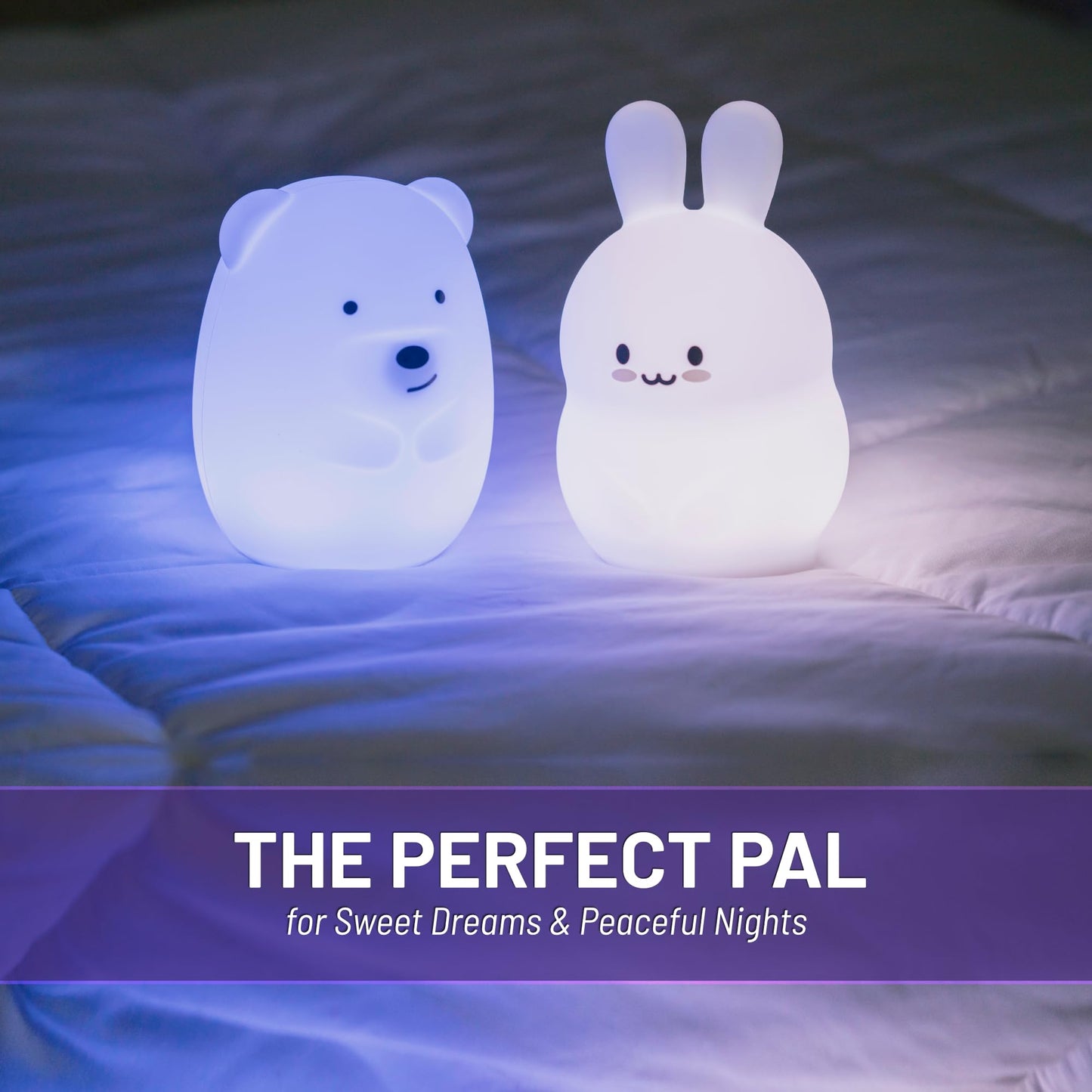 Lumipets Bear, Kids Night Light, Play Music, Silicone Nursery Light for Baby and Toddler, Squishy Night Light for Kids Room, Animal Night Lights for Girls and Boys, Kawaii Lamp, for Bedroom