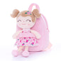 Gloveleya Toddler Backpack Baby Ballerina Girl Gifts Plush Curly Hair Ballet Backpack - Black Blonde 9 inches