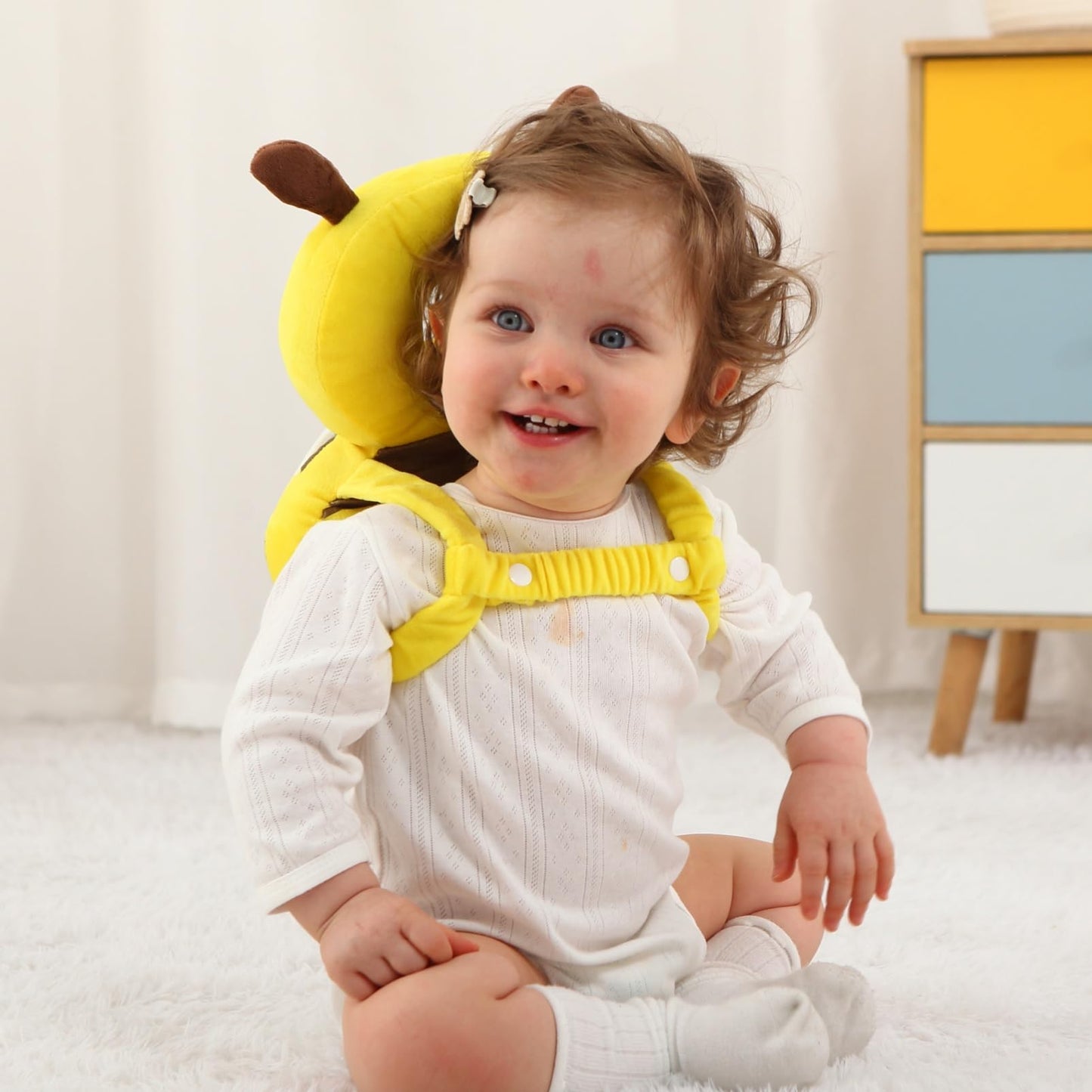 Baby Head Protector Backpack -Soft & Lightweight Pads - Prevents Bebes Backward Fall Astronauts Plush Stuffed