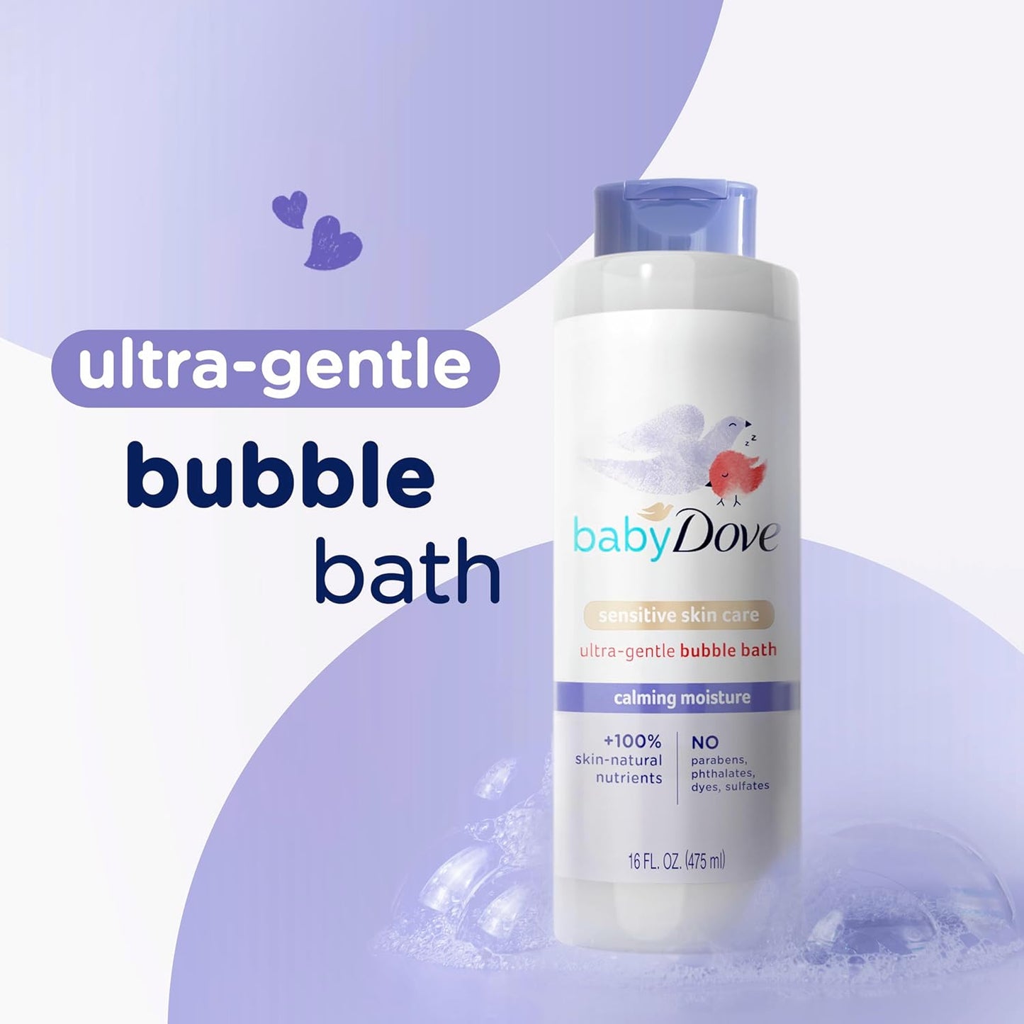 Baby Dove Bubble Bath Calming Moisture for nourished Skin and More restful Sleep Sensitive Skin Care with Skin-Natural nutrients 16 oz