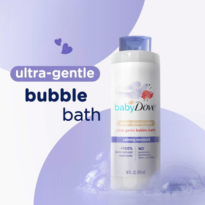 Baby Dove Bubble Bath Calming Moisture for nourished Skin and More restful Sleep Sensitive Skin Care with Skin-Natural nutrients 16 oz