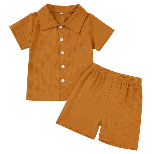 U·nikaka Baby Boys 2 Piece Summer Outfits Casual Toddler Short Sets Little Boys Button Down Shirts Tops and Shorts 2-6Y