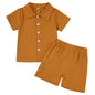 U·nikaka Baby Boys 2 Piece Summer Outfits Casual Toddler Short Sets Little Boys Button Down Shirts Tops and Shorts 2-6Y