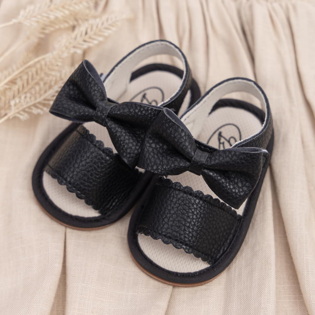 Kannior Infant Boys Girls Sandals Breathable Premium Baby Summer Outdoor Casual Beach Shoes Lightweight Toddler Flower Bowknot Anti Slip Rubber Sole Newborn Prewalker First Crib Shoes