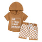 Toddler Baby Boy Summer Clothes Letter Print Short Sleeve Shirt Tops and Shorts Set Summer Outfit 2Pcs