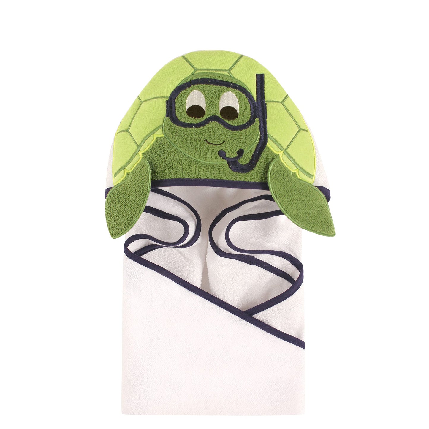 Hudson Baby Unisex Baby Cotton Animal Face Hooded Towel, Pretty Elephant, One Size