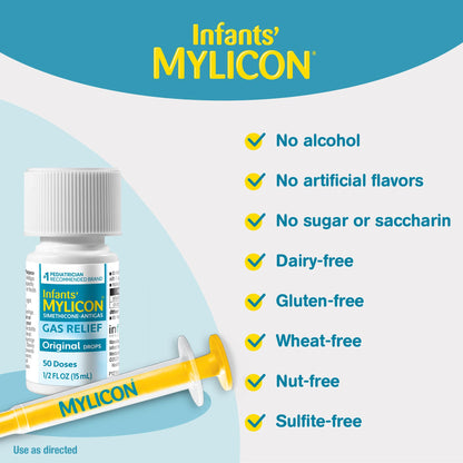 Mylicon Gas Relief Drops for Infants and Babies, Original Formula, 1 Fluid Ounce