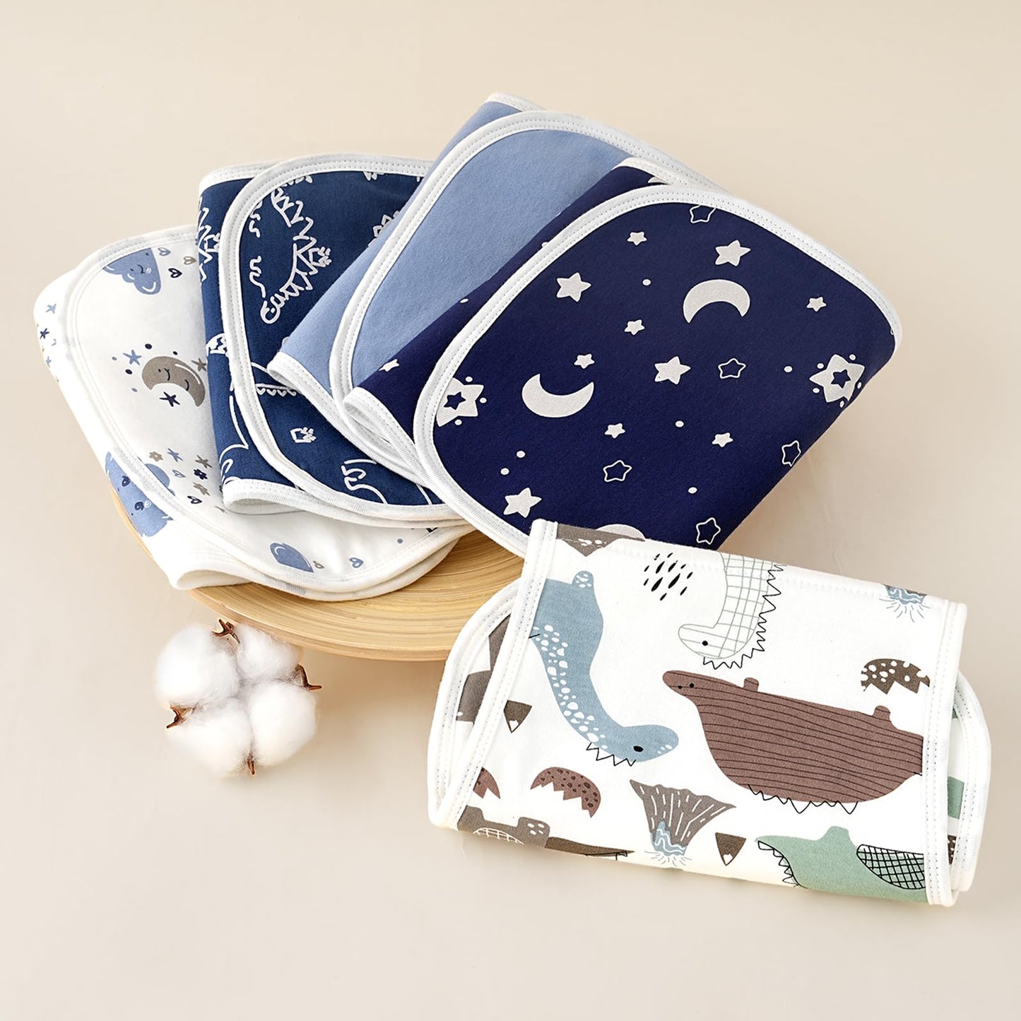 Yoofoss Baby Burp Cloths 5 Pack Burping Cloths for Babies Boys Girls Large 21''X10'' Extra Soft and Absorbent Flowers
