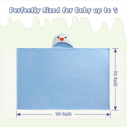 Hooded Baby Towels Boy for 0-6 Years, 50"x 32" Extra Large Toddler Bath Towels with Hood for Boys & Girls, 2-Pack Absorbent Thick Soft Gift for Kids Yellow Lion & Orange Monkey
