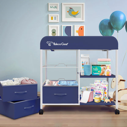 G TALECO GEAR Baby Changing Table, Portable Changing Table, Diaper Changing Station with Waterproof Pad, Changing Table Dresser with 3 Storage Baskets, Mobile Nursery Organizer for Newborn Essentials