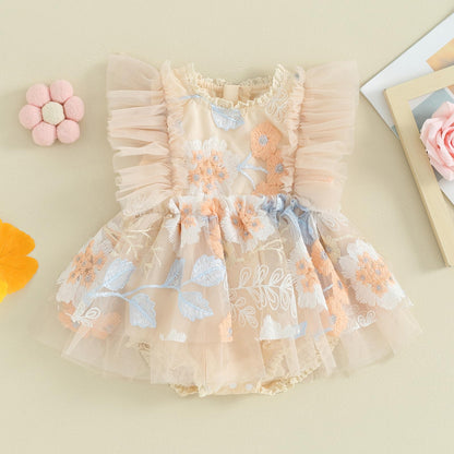 Mubineo Baby Girl Summer Clothes Lace Romper Skirt Dress Princess Outfits Sleeveless Flower Newborn Outfit