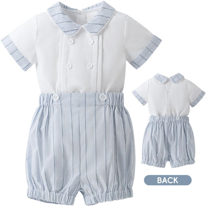 Booulfi Baby Boy Toddler Summer Clothes Wedding Birthday Outfits Suit for Boys T-Shirt and Shorts Set
