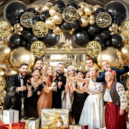 155Pcs Sage Green White Gold Balloon Garland Arch Kit with Gold Confetti Balloons for Graduation Baby Shower Decor Happy Birthday Party Wedding Jungle Decorations